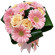 букет из кремовых роз и розовых гербер. Каймановы острова